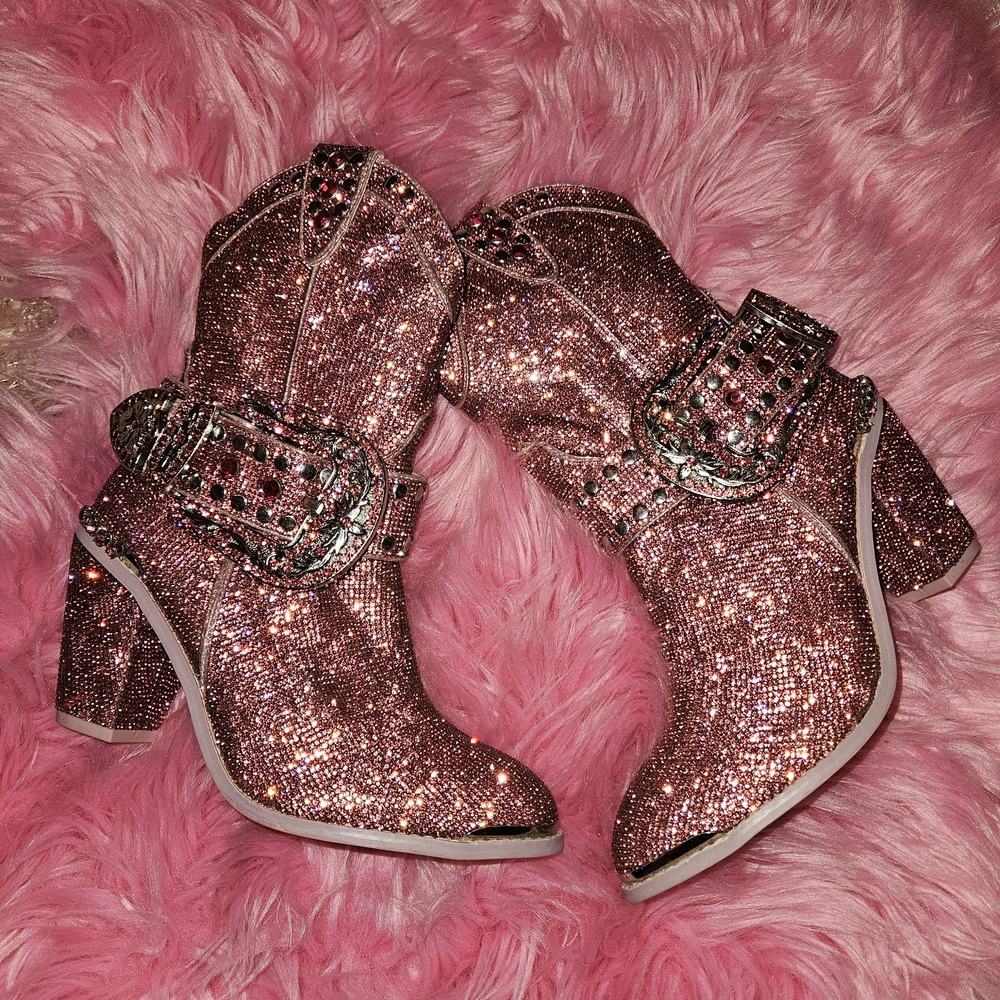 DOLLS KILL NWT Glittering Pink Heeled Boots